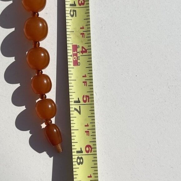 Antique Genuine Baltic Amber Egg Yolk Butterscotch Caramel Necklace Barrel Clasp - Picture 5 of 15